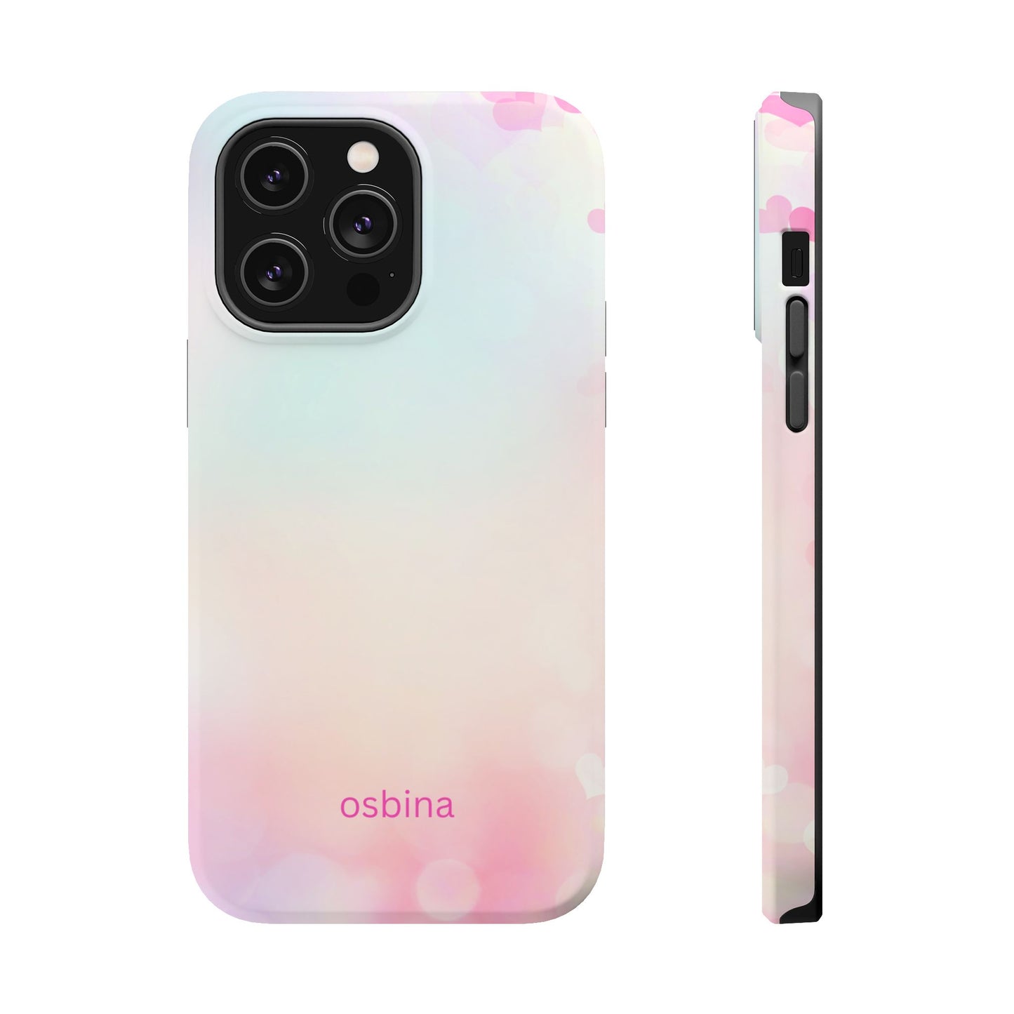 osbina | MagSafe compatible for iPhone | The Cotton Candy Hearts Case | YAYOU Collection Supporting Shine Like Sable
