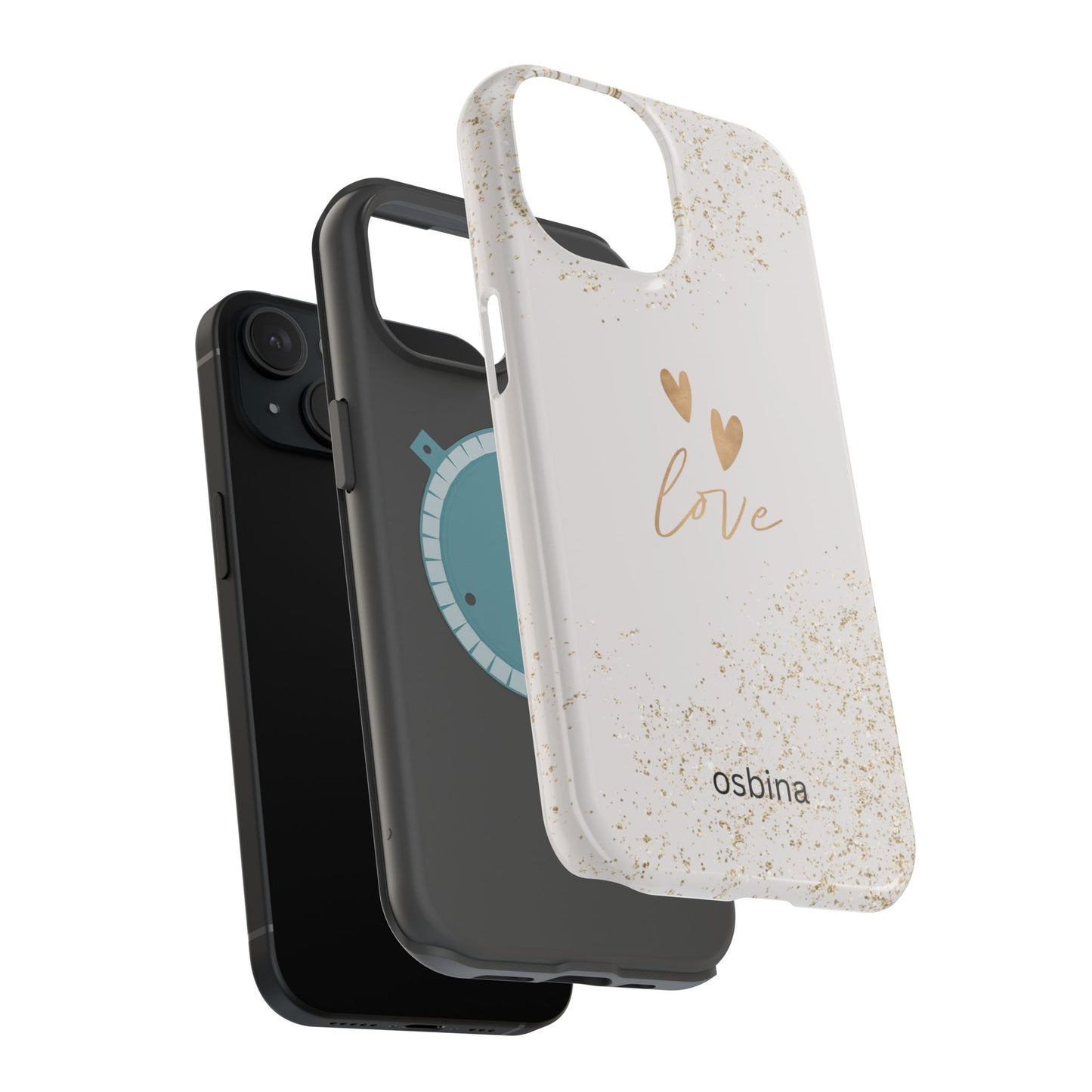 osbina | MagSafe compatible for iPhone | Golden Amour Phone Case | Modern Muse Collection