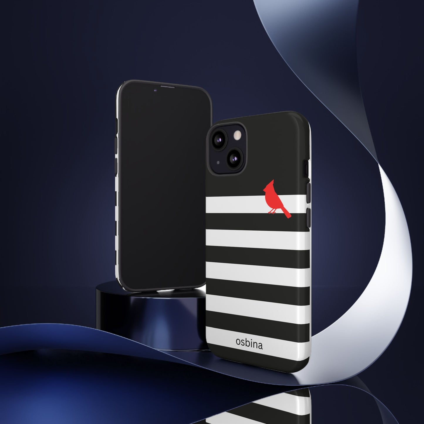 osbina | Redbird Edition Thinking of You Phone Case Black & White Stripe | Inspired By Collection