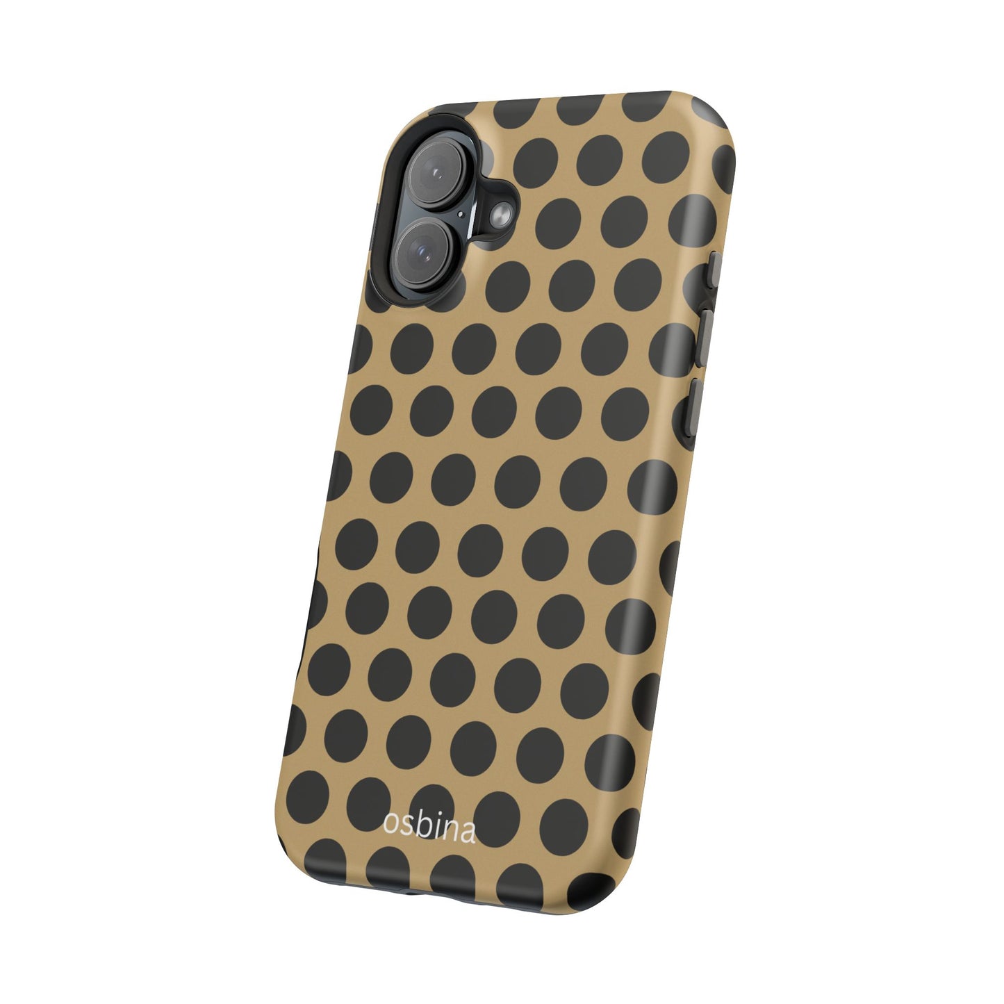 osbina | MagSafe compatible for iPhone | Camel Noir Dots Phone Case | Modern Muse Collection