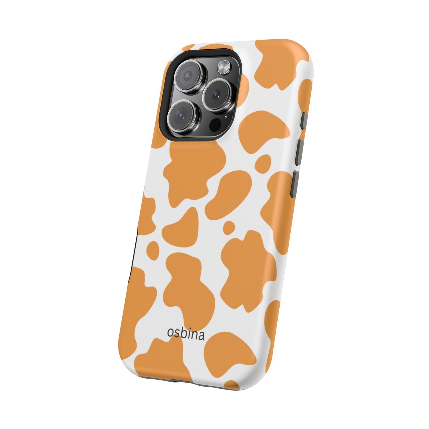 osbina | MagSafe Compatible for iPhone | Holy Cow, It’s Chic — The Orange Cow Print Case | The Season Collective