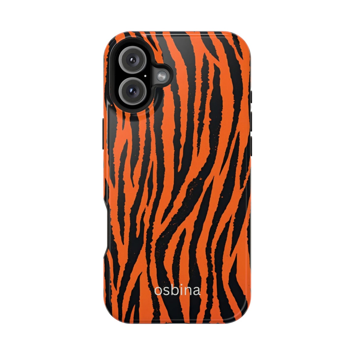 osbina | MagSafe Compatible for iPhone | Tiger, But Make It Chic — The Bengal Stripe Case in Orange + Black | The Season Collective