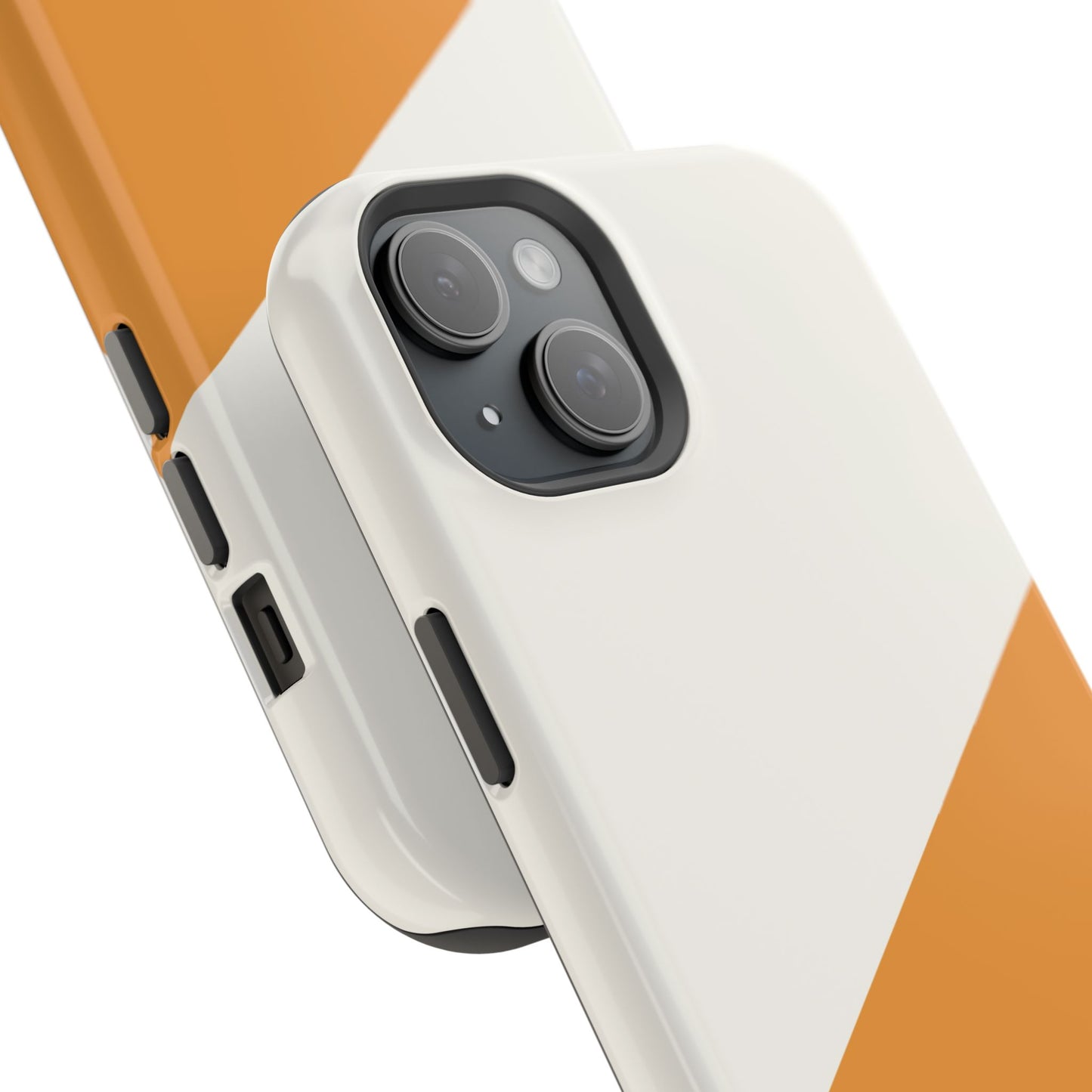 osbina | MagSafe Compatible for iPhone | Divide & Conquer — The Orange + White Split Diagonal Case | The Season Collective