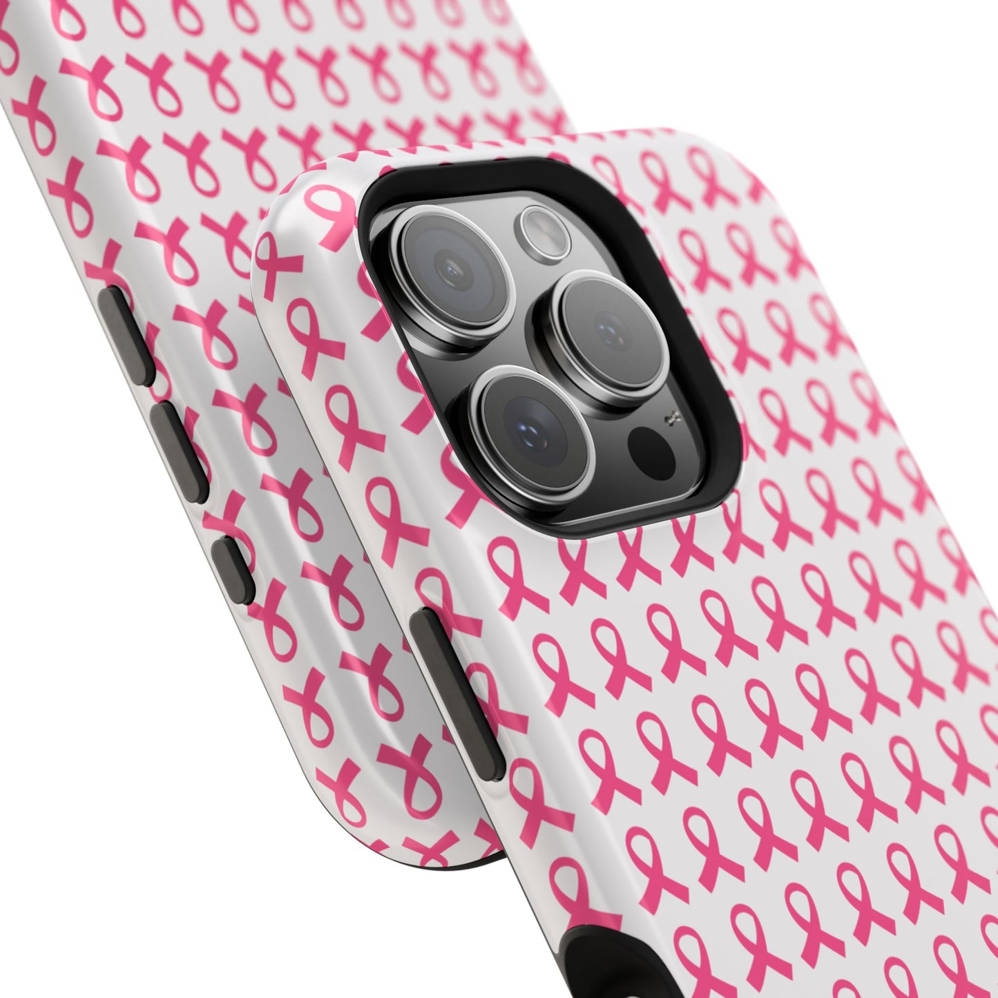 osbina | MagSafe compatible for iPhone | Limited Edition The Side By Side Pink Ribbons Case in Light Pink + Soft Pink + Hot Pink | The Pink October Collection | Inspired By
