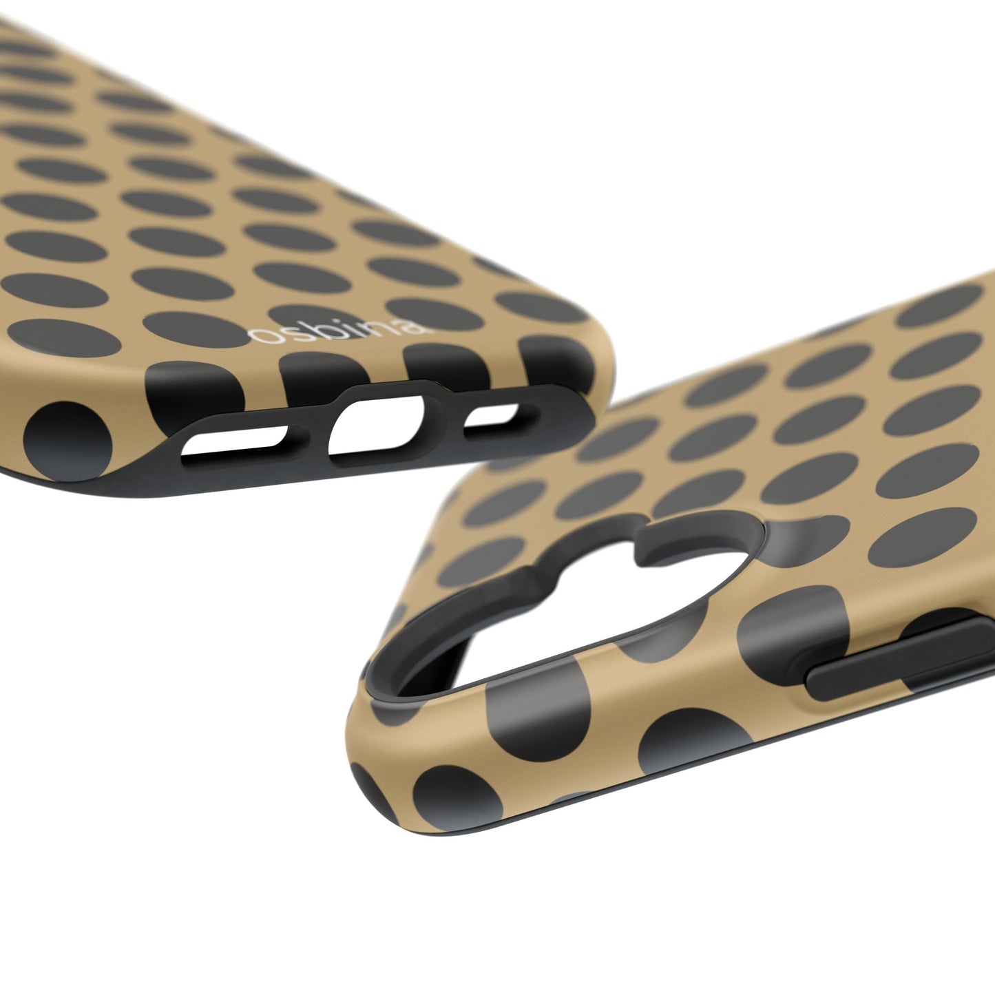 osbina | MagSafe compatible for iPhone | Camel Noir Dots Phone Case | Modern Muse Collection