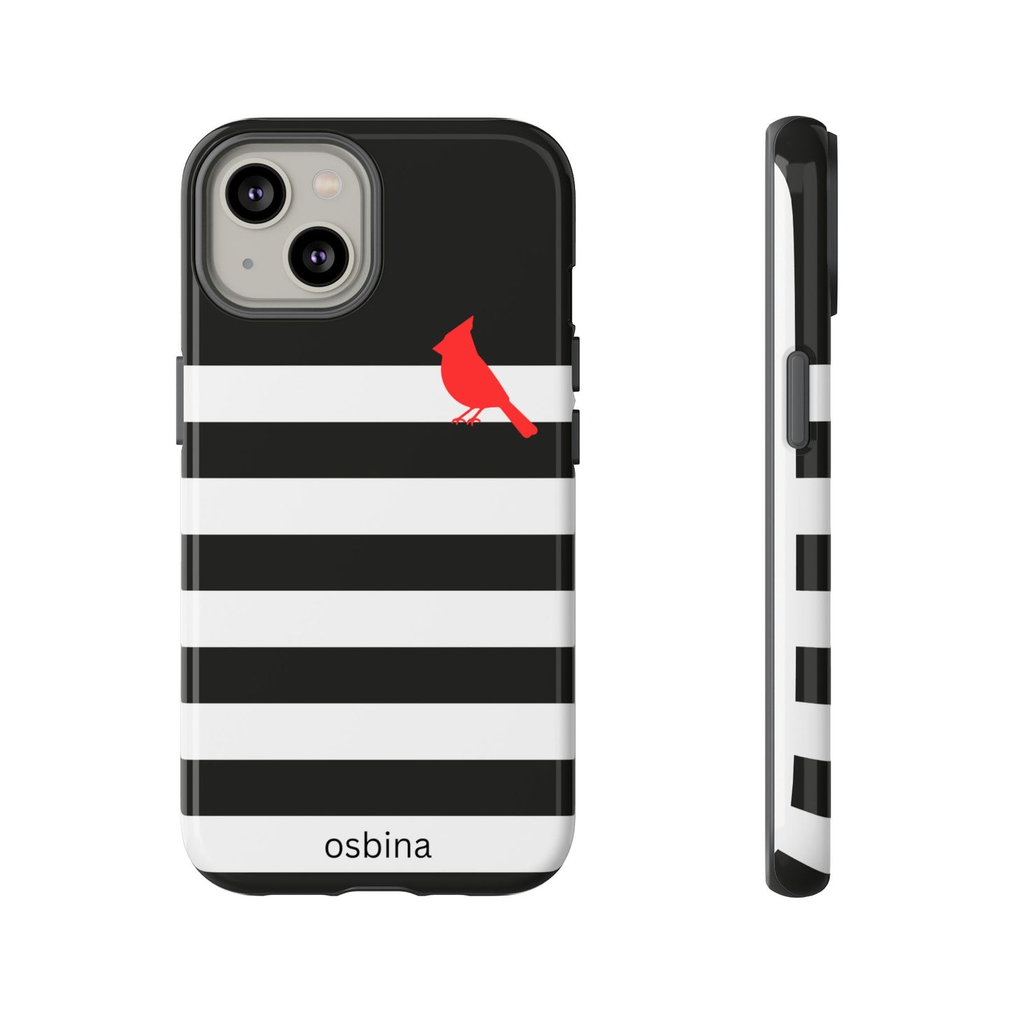 osbina | Redbird Edition Thinking of You Phone Case Black & White Stripe | Inspired By Collection