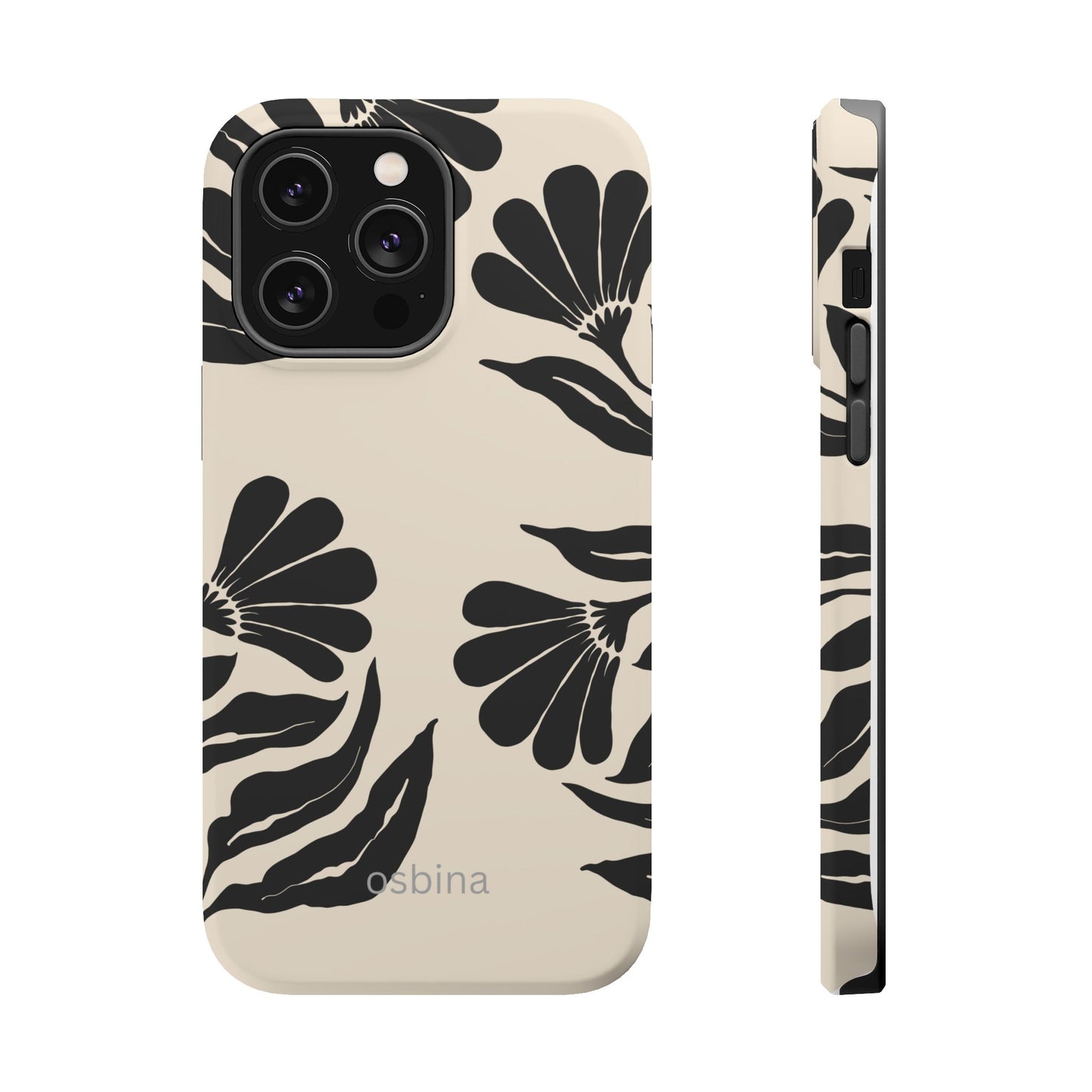 osbina | MagSafe compatible for iPhone | Obsidian Bloom Flower Phone Case | Modern Muse Collection