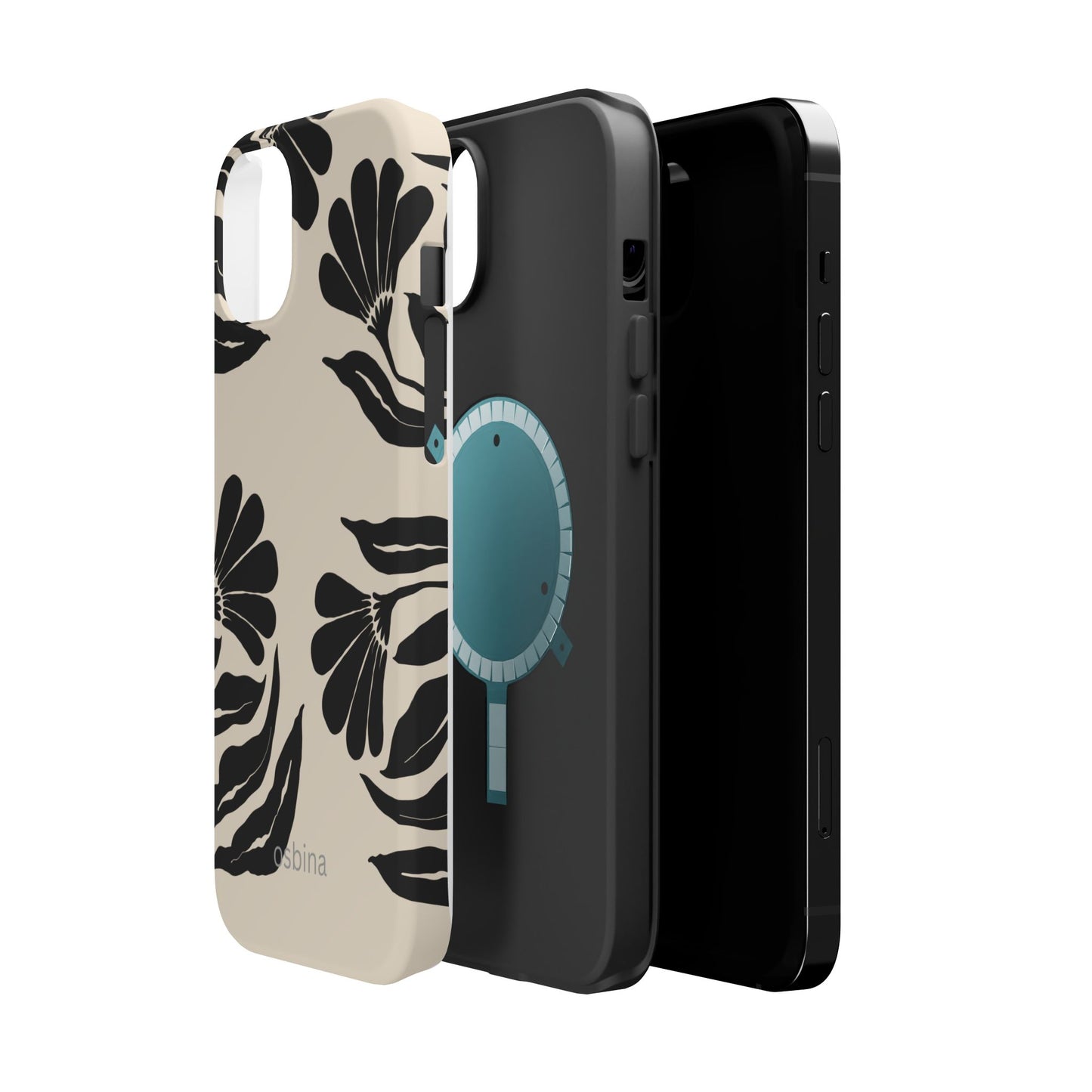 osbina | MagSafe compatible for iPhone | Obsidian Bloom Flower Phone Case | Modern Muse Collection