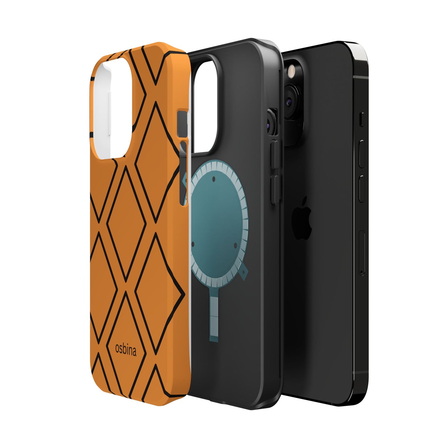 osbina | MagSafe Compatible for iPhone | Diamonds Are Your Phone’s Best Friend — The Orange + Black Diamond Case | The Season Collective