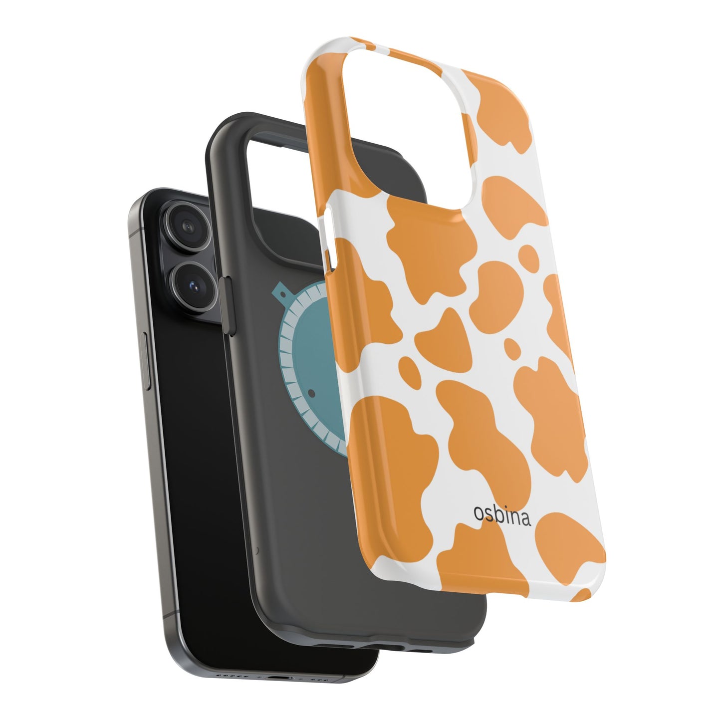 osbina | MagSafe Compatible for iPhone | Holy Cow, It’s Chic — The Orange Cow Print Case | The Season Collective