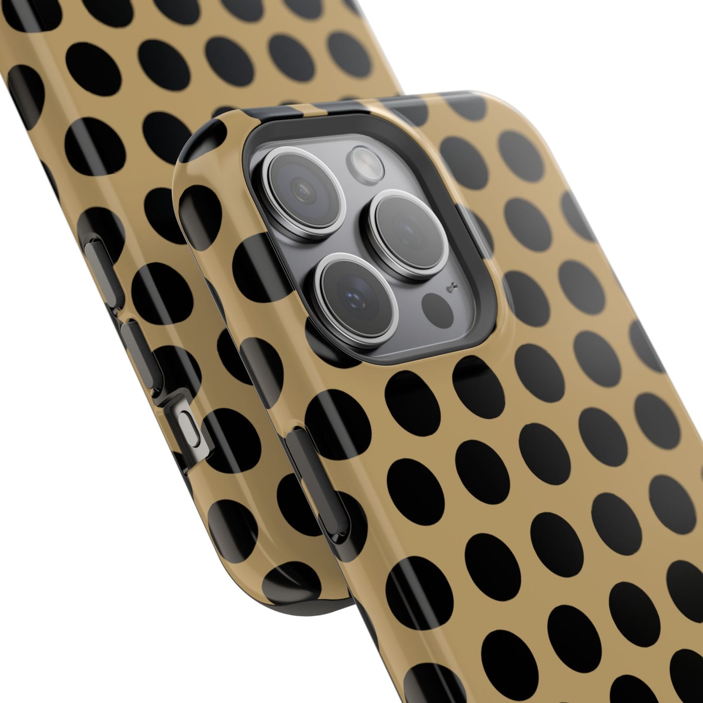 osbina | MagSafe compatible for iPhone | Camel Noir Dots Phone Case | Modern Muse Collection