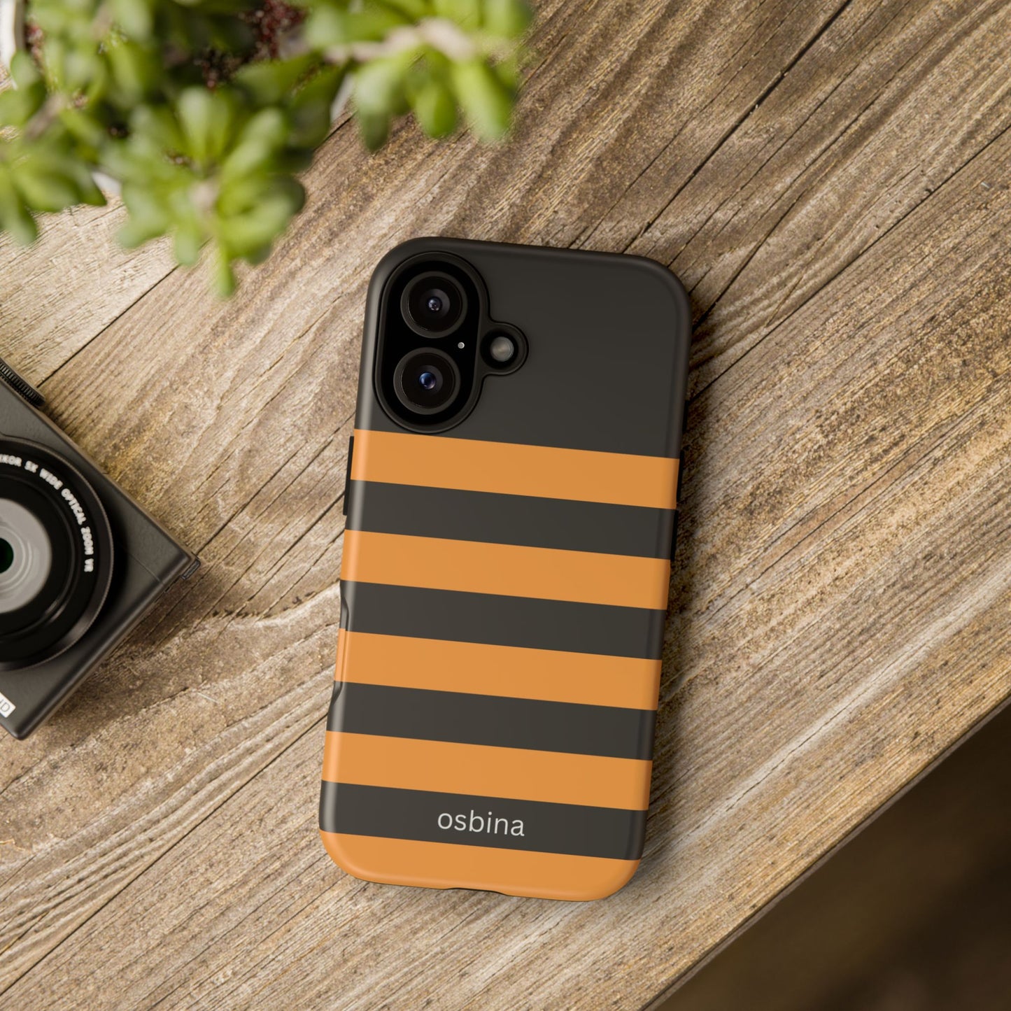 osbina | The Horizon Stripe Case in Black + Orange | The Season Collective