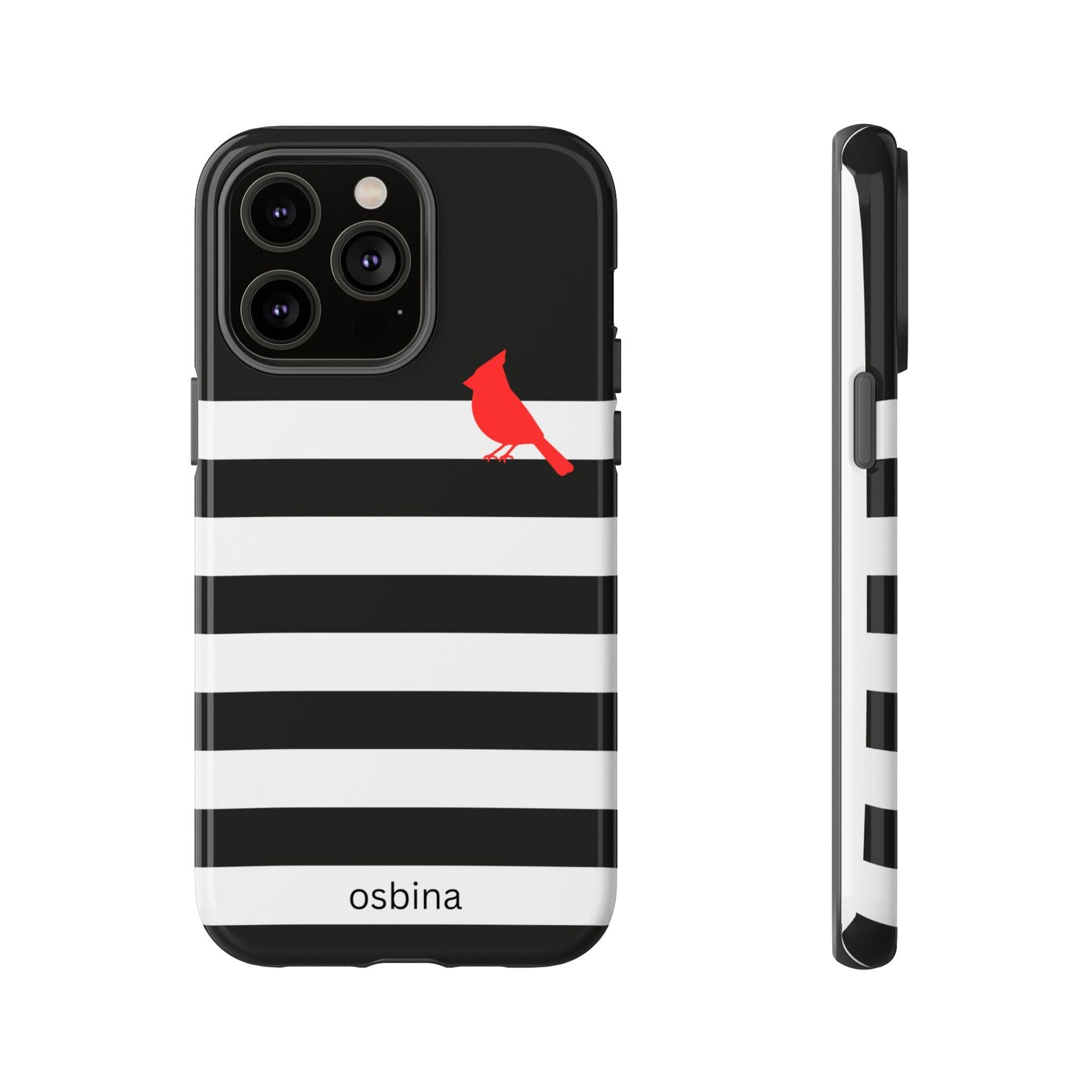 osbina | Redbird Edition Thinking of You Phone Case Black & White Stripe | Inspired By Collection