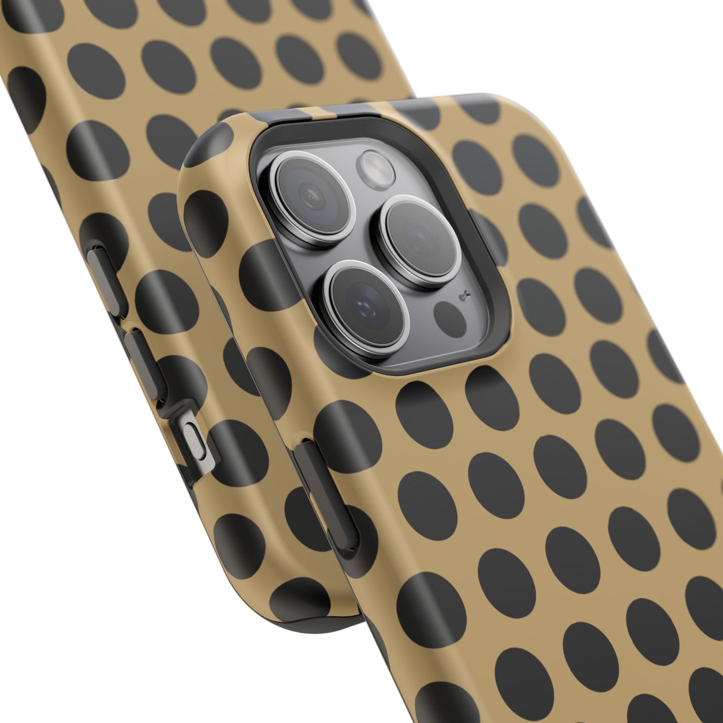 osbina | MagSafe compatible for iPhone | Camel Noir Dots Phone Case | Modern Muse Collection