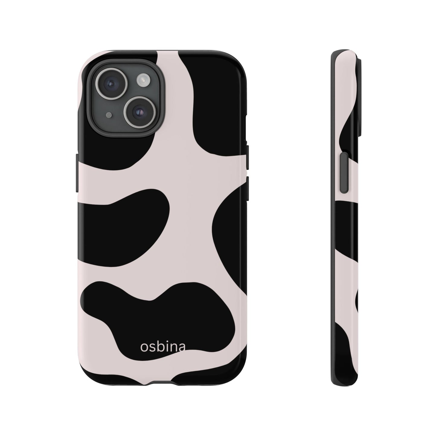 osbina | Prairie Chic Pink & Black Cow Print Phone Case | Modern Muse Collection