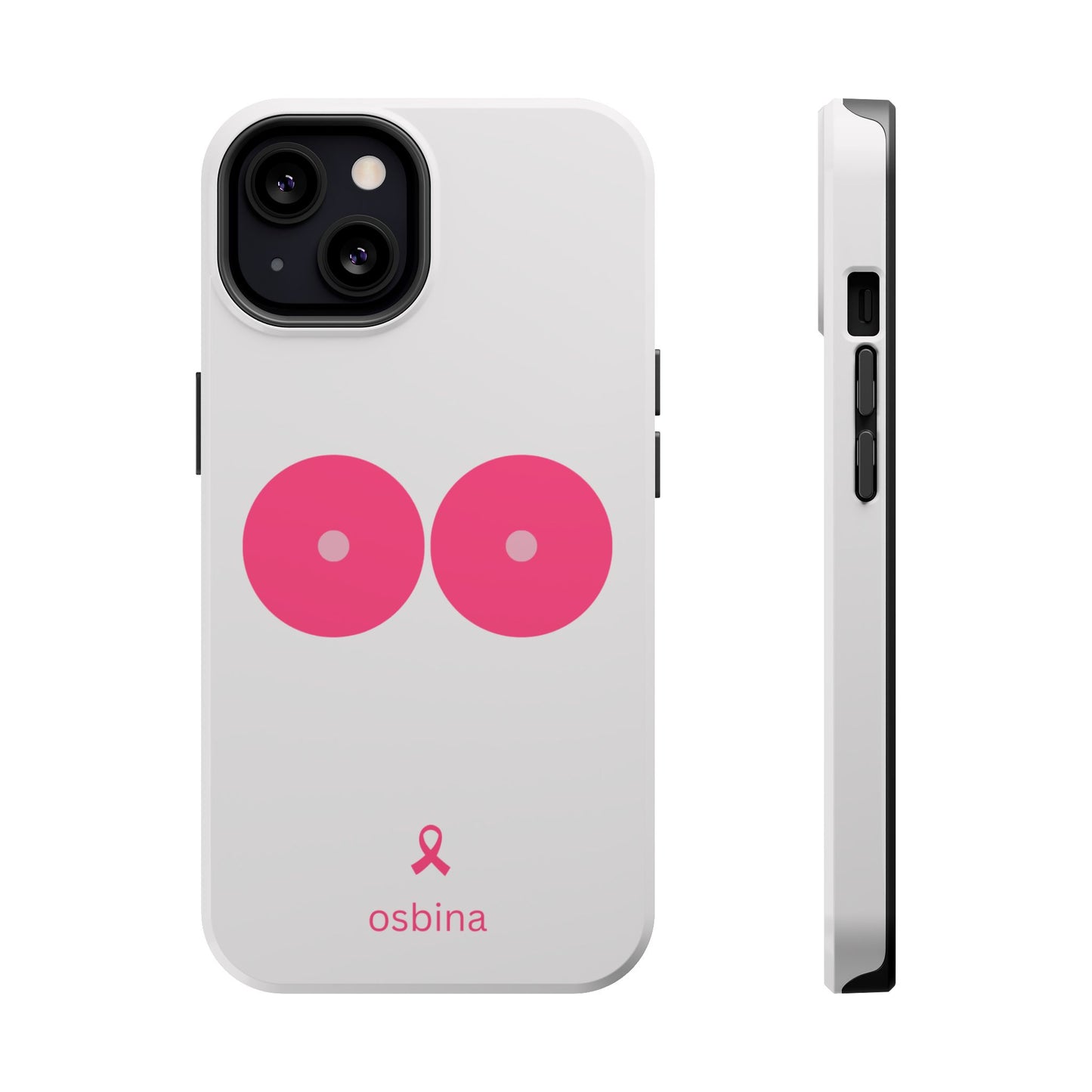 osbina | MagSafe compatible for iPhone | Limited Edition The Check Your Tatas Case in Light Pink + Soft Pink + Hot Pink | The Pink October Collection | Inspired By