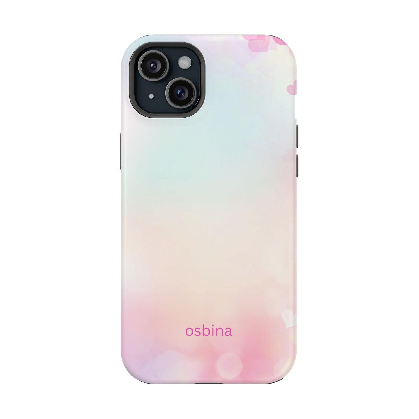 osbina | MagSafe compatible for iPhone | The Cotton Candy Hearts Case | YAYOU Collection Supporting Shine Like Sable