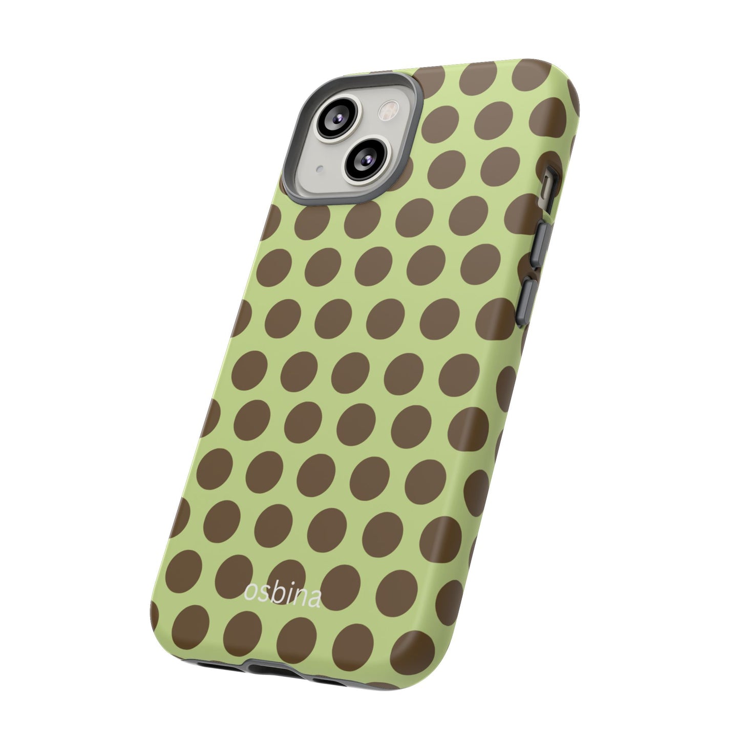osbina | Chartreuse Cocoa Dots Phone Case | Color Edit Collection