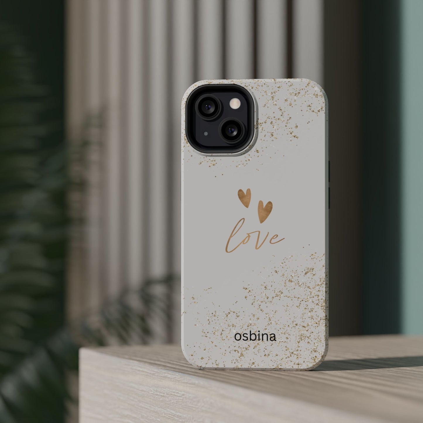 osbina | MagSafe compatible for iPhone | Golden Amour Phone Case | Modern Muse Collection