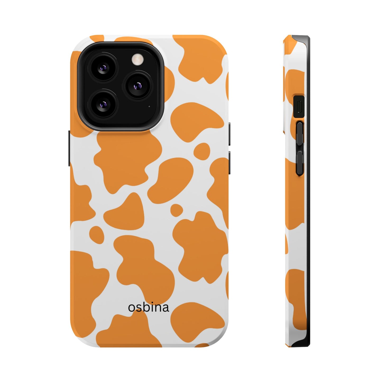 osbina | MagSafe Compatible for iPhone | Holy Cow, It’s Chic — The Orange Cow Print Case | The Season Collective