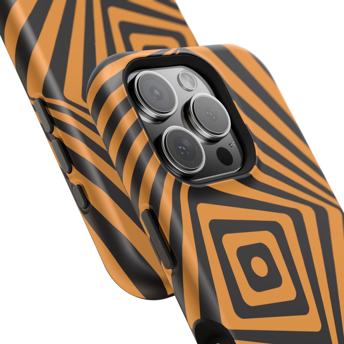 osbina | MagSafe Compatible for iPhone | Step Into the Zone — The Orange + Black Spiral Case | The Season Collective