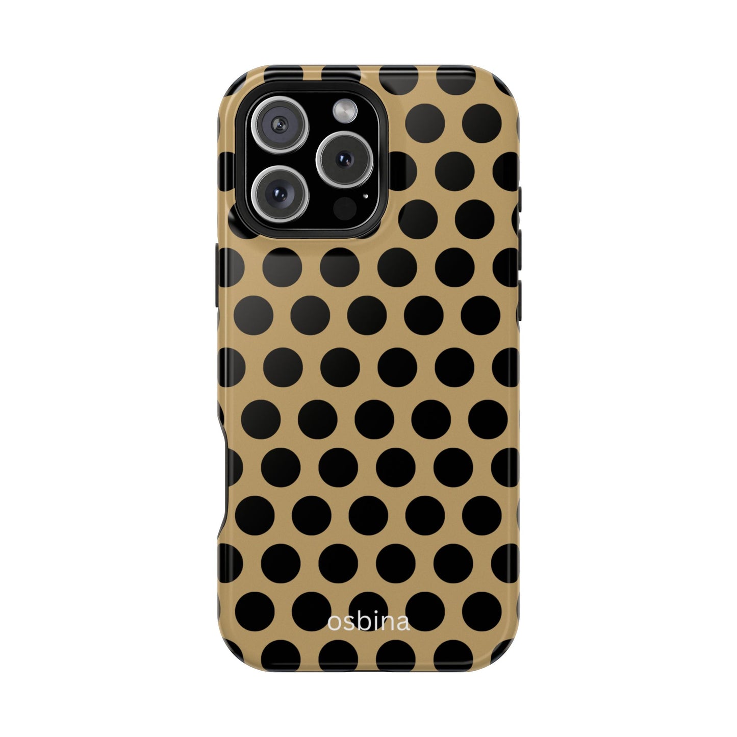 osbina | MagSafe compatible for iPhone | Camel Noir Dots Phone Case | Modern Muse Collection