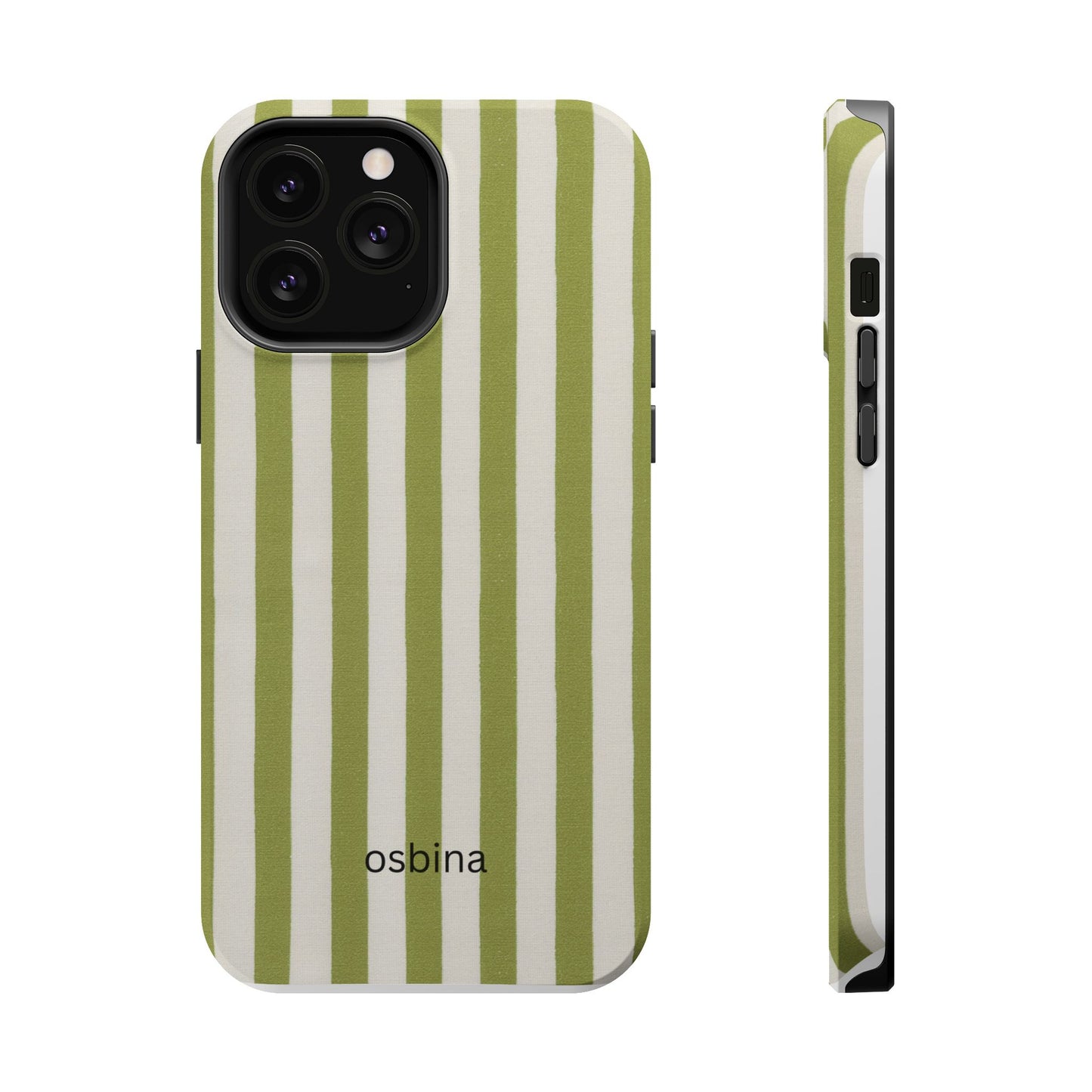 osbina | MagSafe compatible for iPhone | Verde Stripe Phone Case | Color Edit Collection