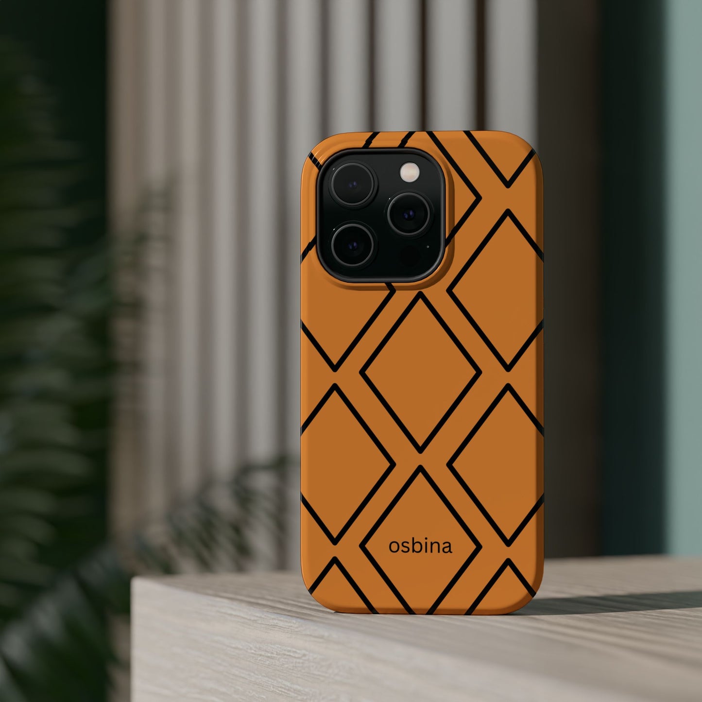 osbina | MagSafe Compatible for iPhone | Diamonds Are Your Phone’s Best Friend — The Orange + Black Diamond Case | The Season Collective