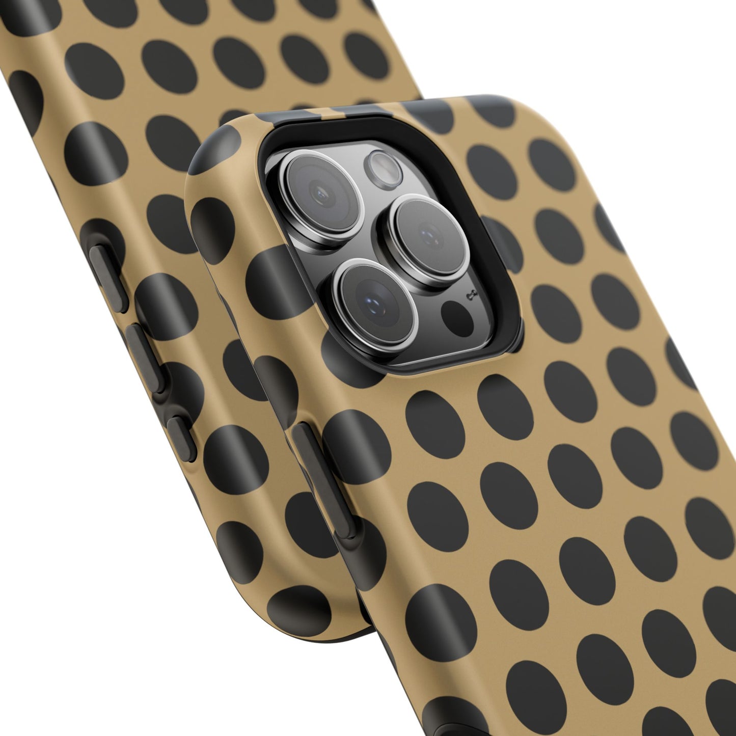 osbina | MagSafe compatible for iPhone | Camel Noir Dots Phone Case | Modern Muse Collection