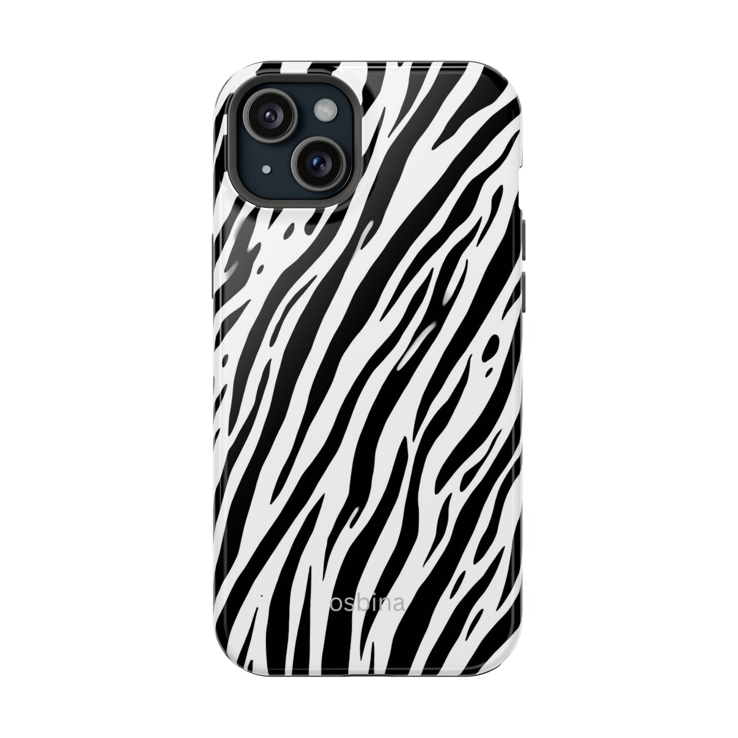 osbina | MagSafe Compatible for iPhone | The Bengal Bold Stripe Case in White + Black | The Season Collective