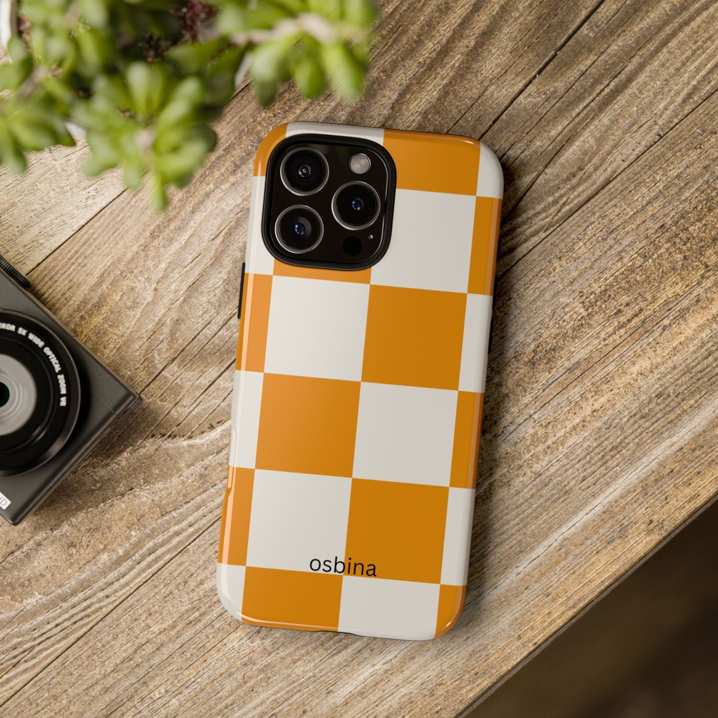 osbina | Check You Out — The Orange + White Check Case | The Season Collective