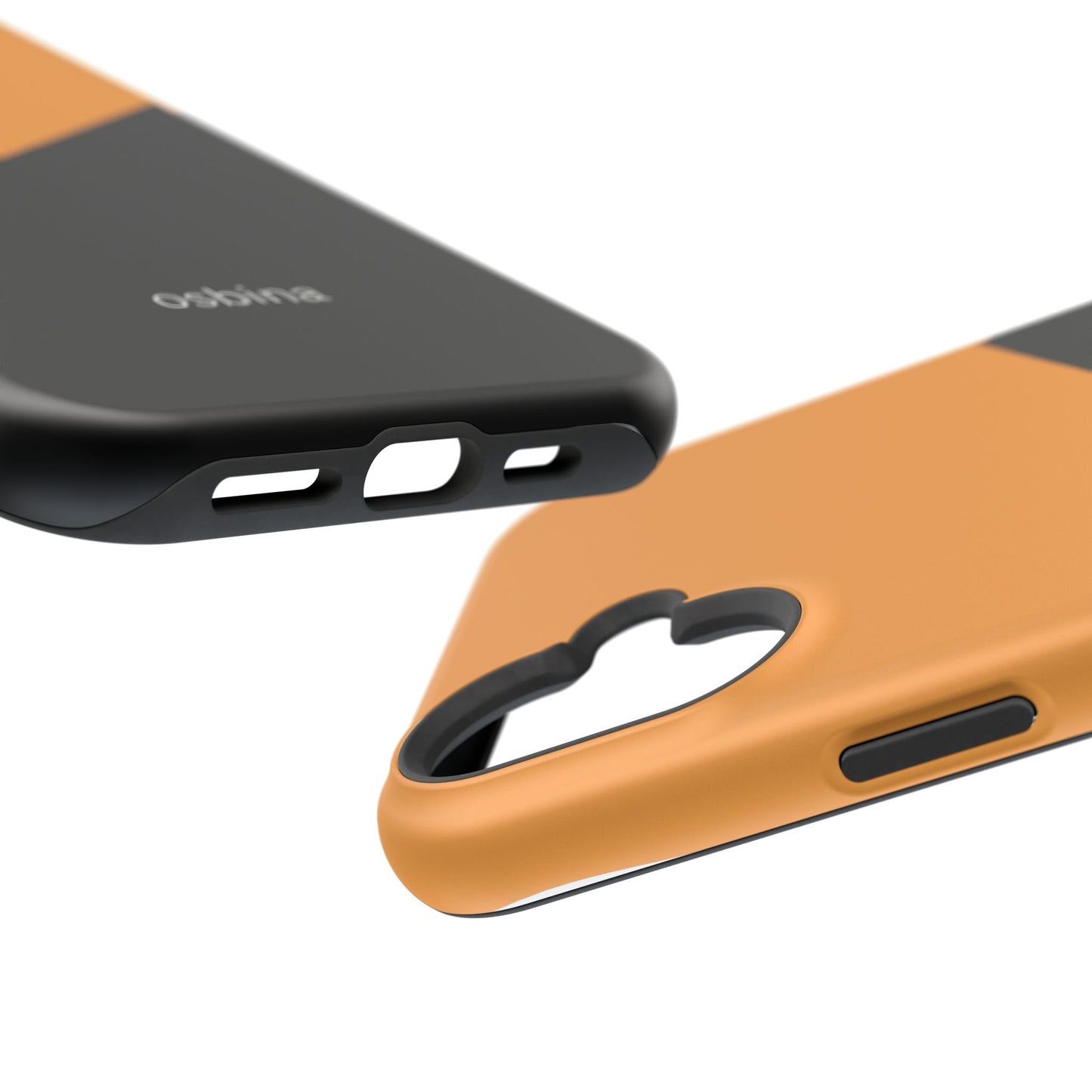 osbina | MagSafe Compatible for iPhone | Bold Moves Only — The Orange + Black Split Diagonal Case | The Season Collective