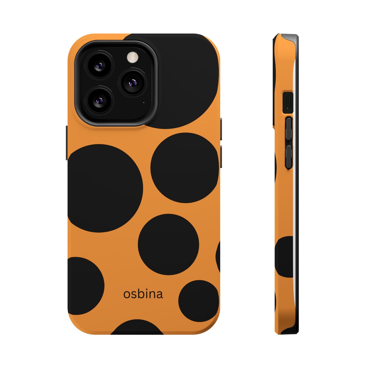 osbina | MagSafe Compatible for iPhone | The Bubble Statement Case in Orange + Black | The Season Collective