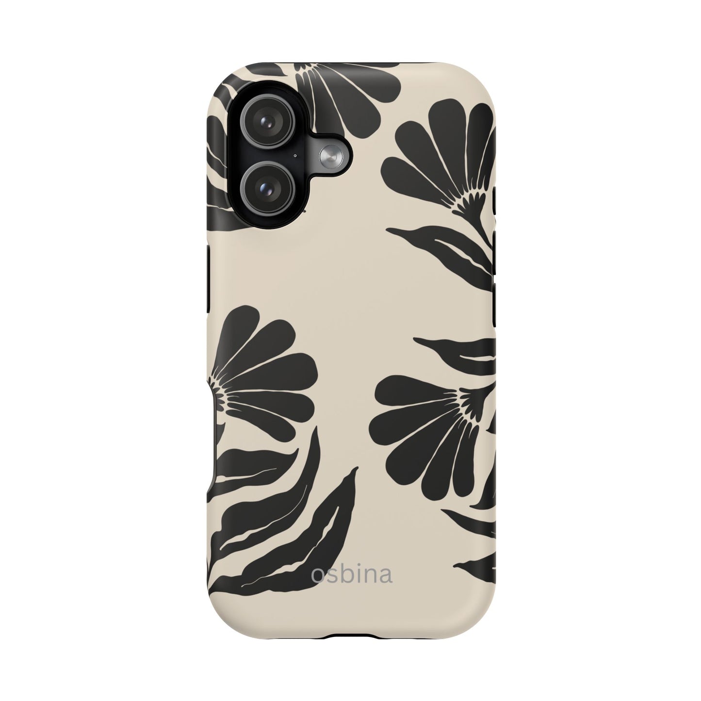 osbina | MagSafe compatible for iPhone | Obsidian Bloom Flower Phone Case | Modern Muse Collection