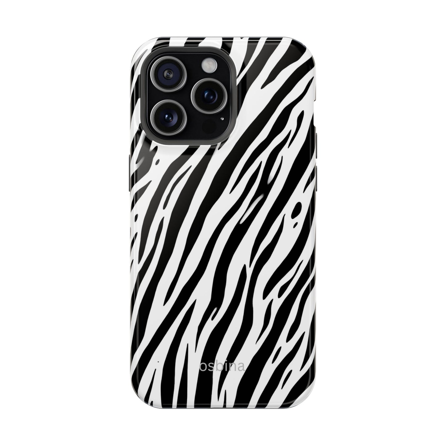 osbina | MagSafe Compatible for iPhone | The Bengal Bold Stripe Case in White + Black | The Season Collective