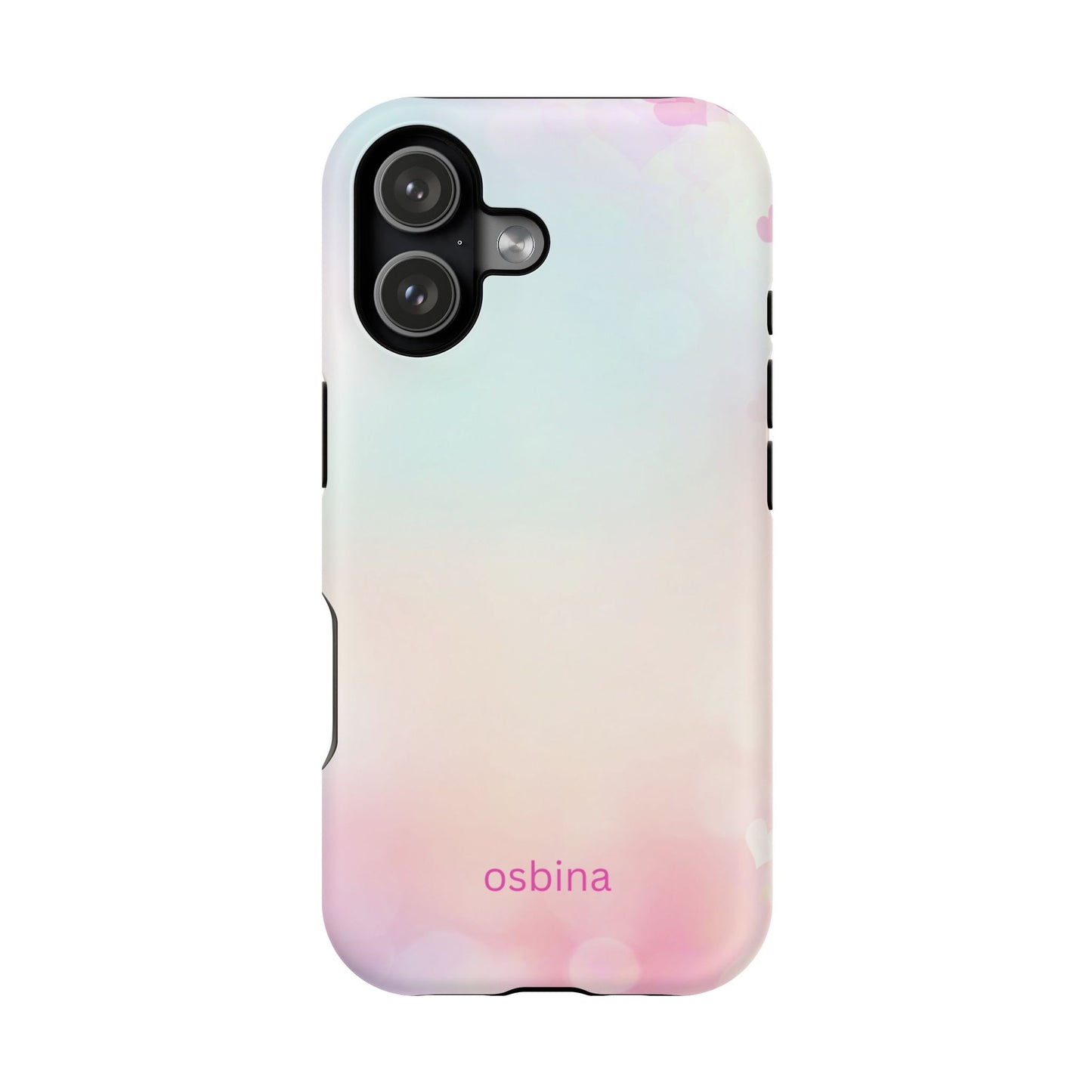 osbina | MagSafe compatible for iPhone | The Cotton Candy Hearts Case | YAYOU Collection Supporting Shine Like Sable