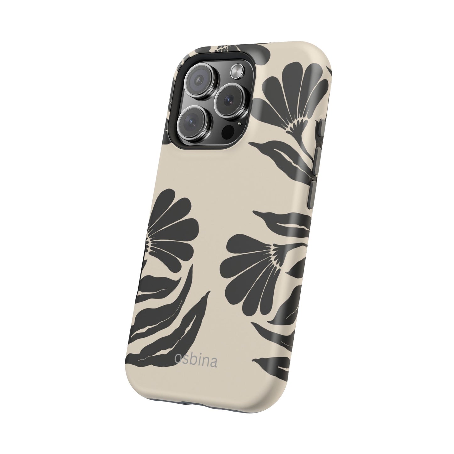 osbina | MagSafe compatible for iPhone | Obsidian Bloom Flower Phone Case | Modern Muse Collection