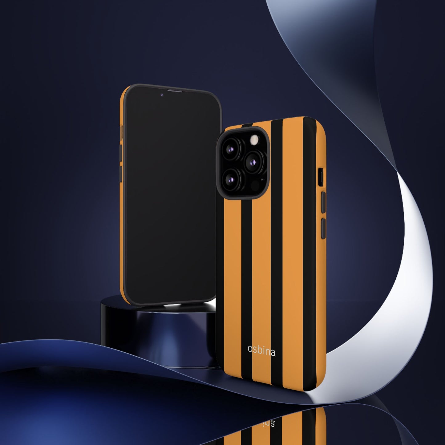osbina | The Statement Stripe Case in Black + Orange | The Season Collective