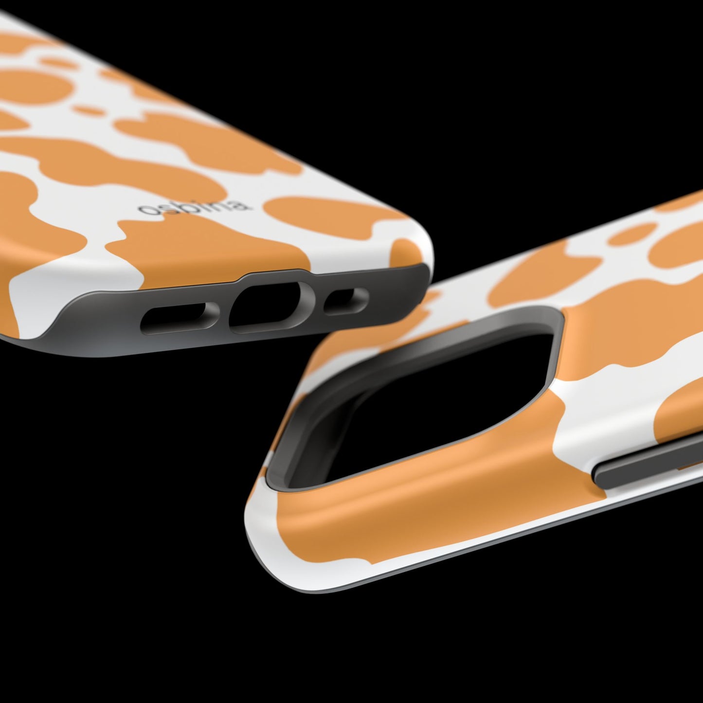 osbina | MagSafe Compatible for iPhone | Holy Cow, It’s Chic — The Orange Cow Print Case | The Season Collective