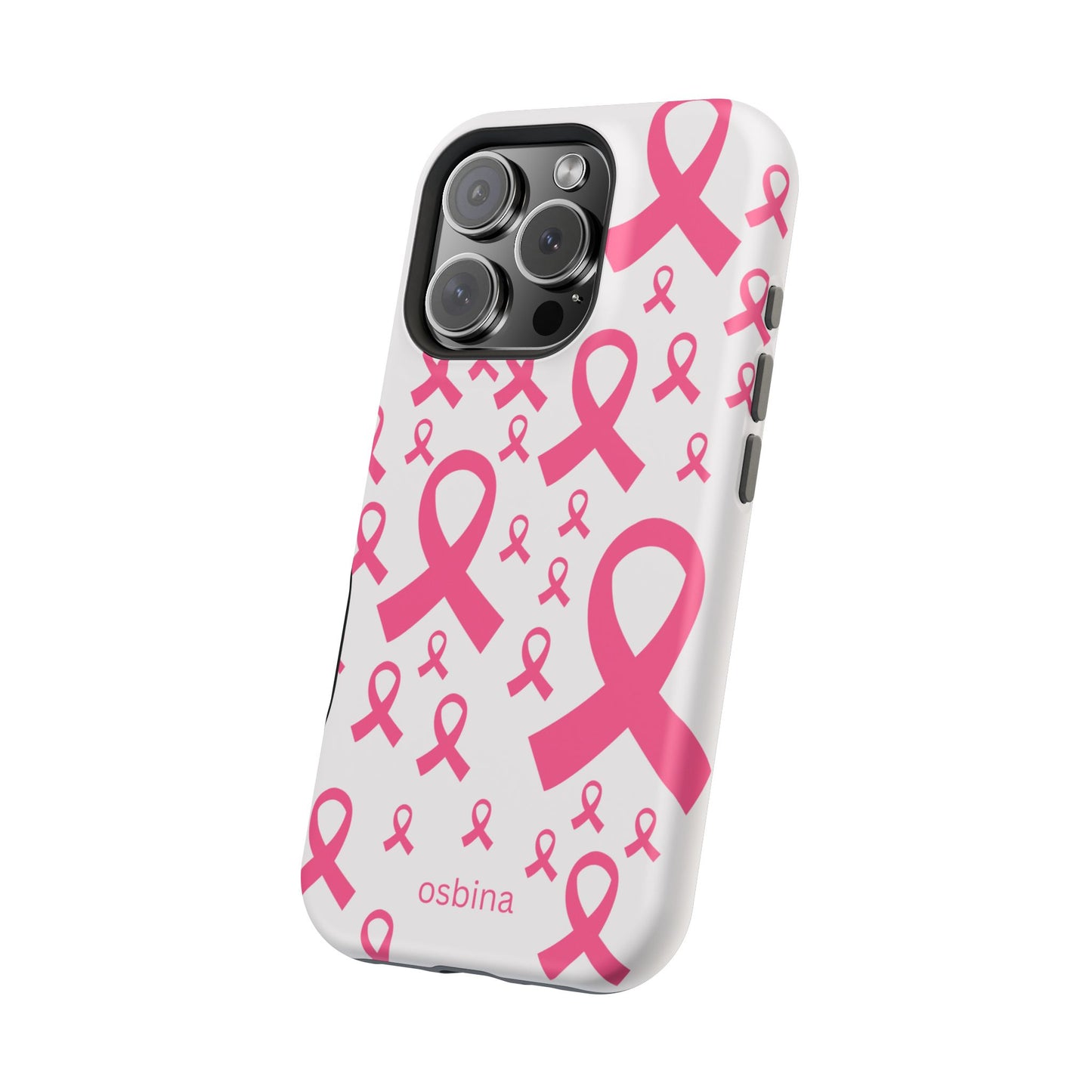 osbina | MagSafe compatible for iPhone | Limited Edition Strength in Ribbons Case in Light Pink + Soft Pink + Hot Pink | The Pink October Collection | Inspired By