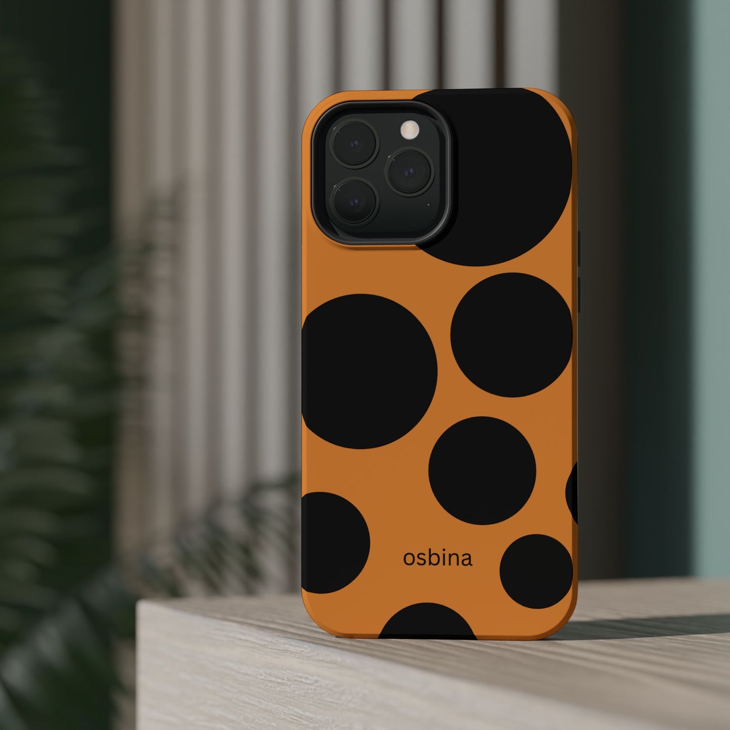 osbina | MagSafe Compatible for iPhone | The Bubble Statement Case in Orange + Black | The Season Collective