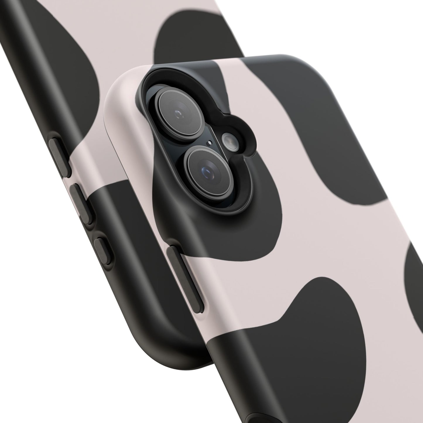 osbina | MagSafe compatible for iPhone | Prairie Chic Pink & Black Cow Print Phone Case | Modern Muse Collection