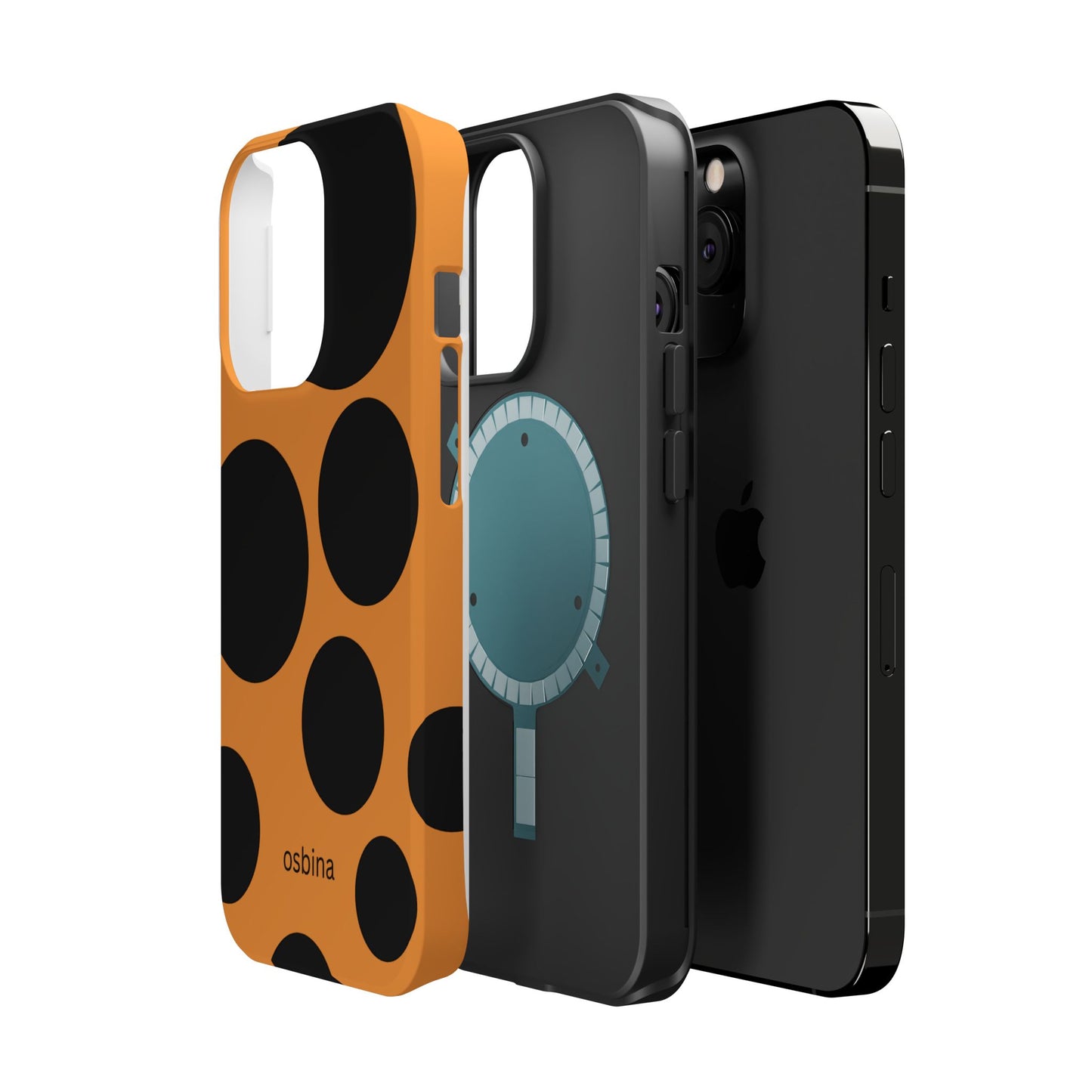 osbina | MagSafe Compatible for iPhone | The Bubble Statement Case in Orange + Black | The Season Collective
