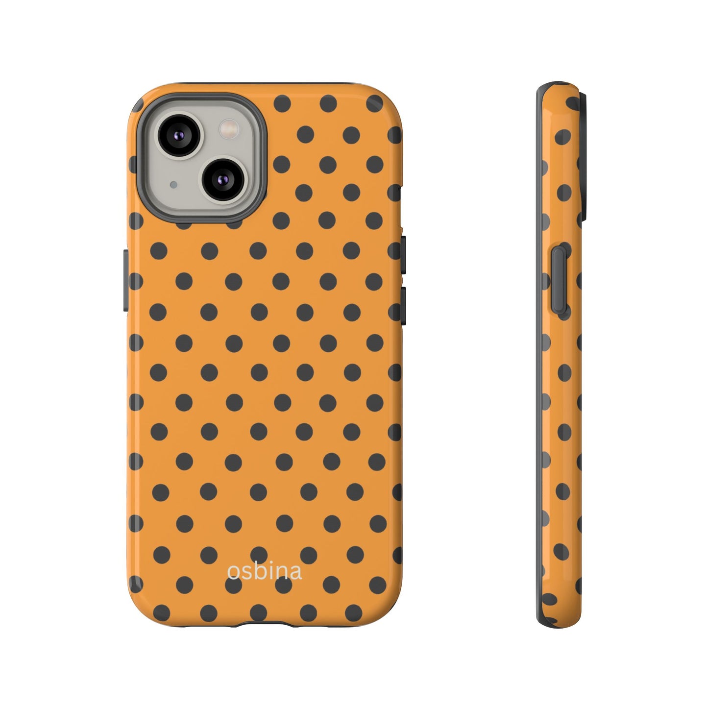osbina | Spot On Chic — The Orange + Black Polka Dot Case | The Season Collective