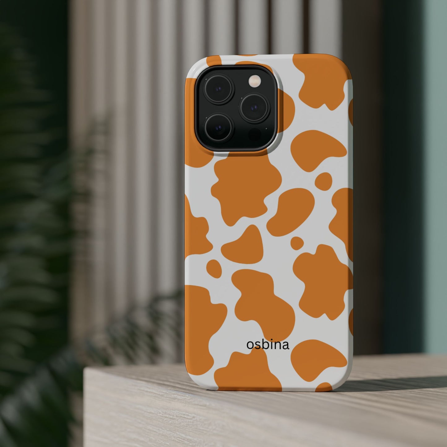 osbina | MagSafe Compatible for iPhone | Holy Cow, It’s Chic — The Orange Cow Print Case | The Season Collective