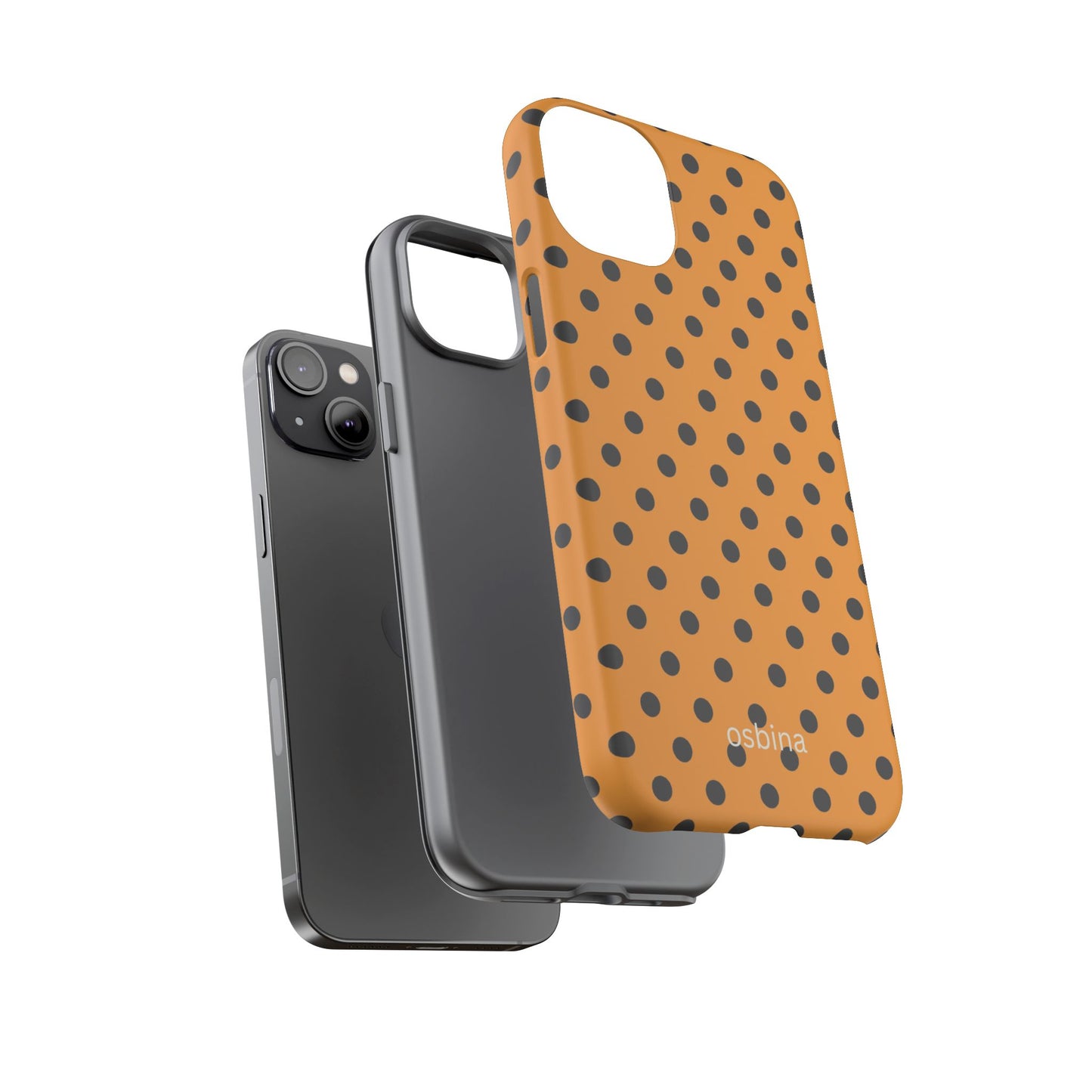 osbina | Spot On Chic — The Orange + Black Polka Dot Case | The Season Collective