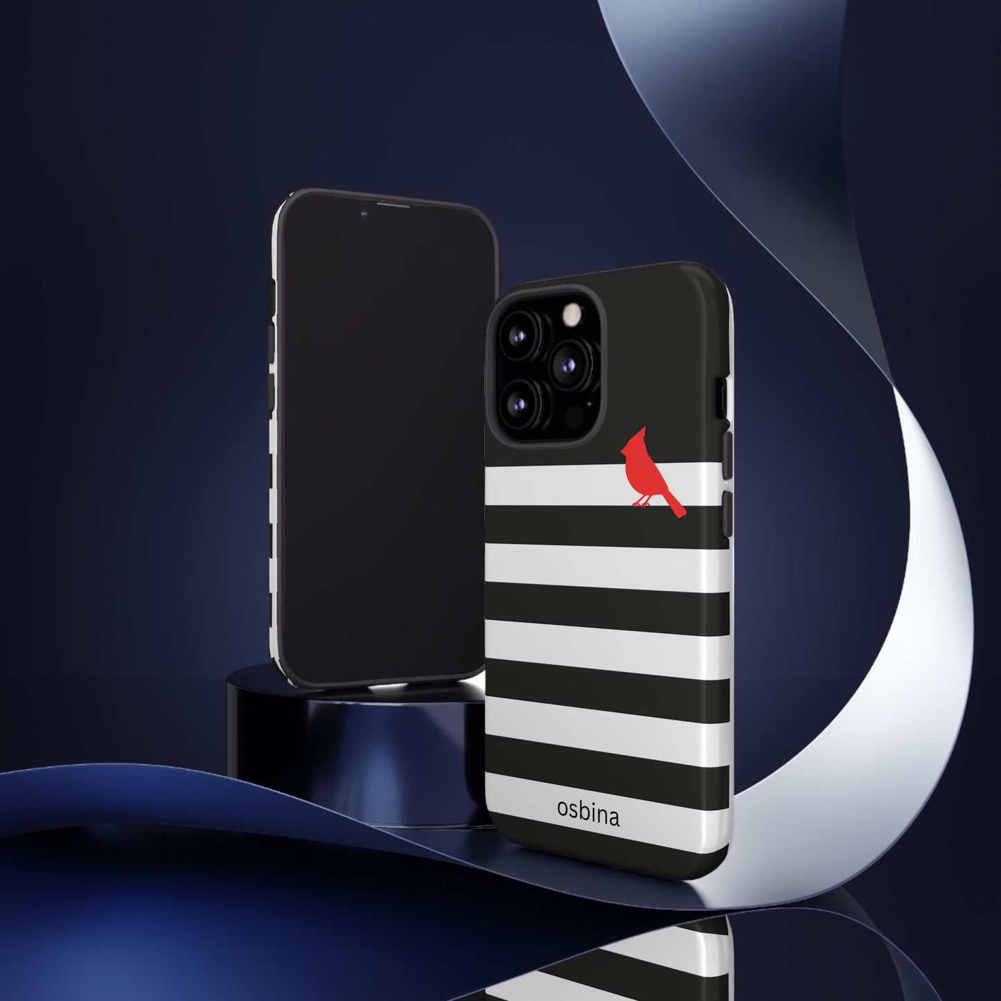 osbina | Redbird Edition Thinking of You Phone Case Black & White Stripe | Inspired By Collection