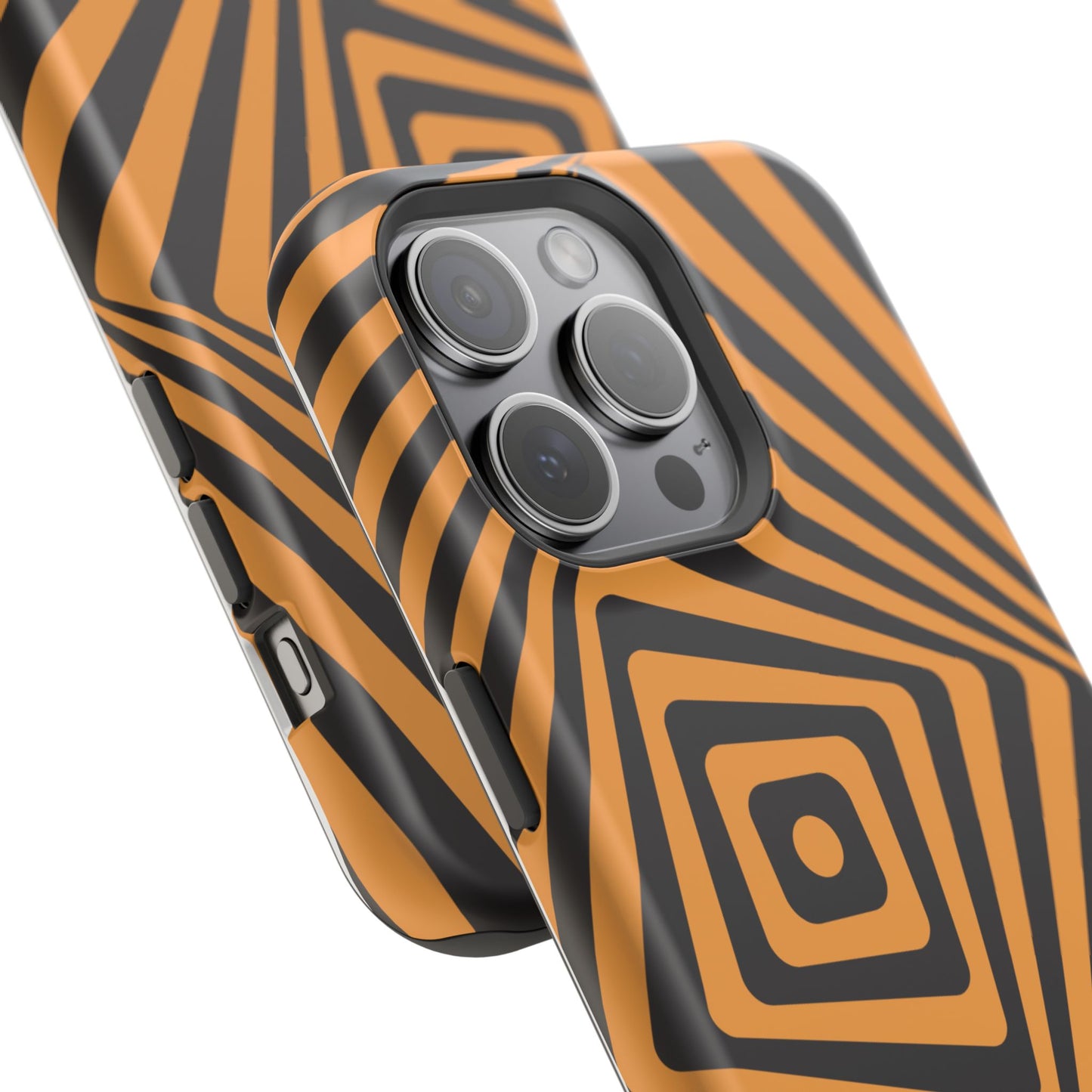osbina | MagSafe Compatible for iPhone | Step Into the Zone — The Orange + Black Spiral Case | The Season Collective
