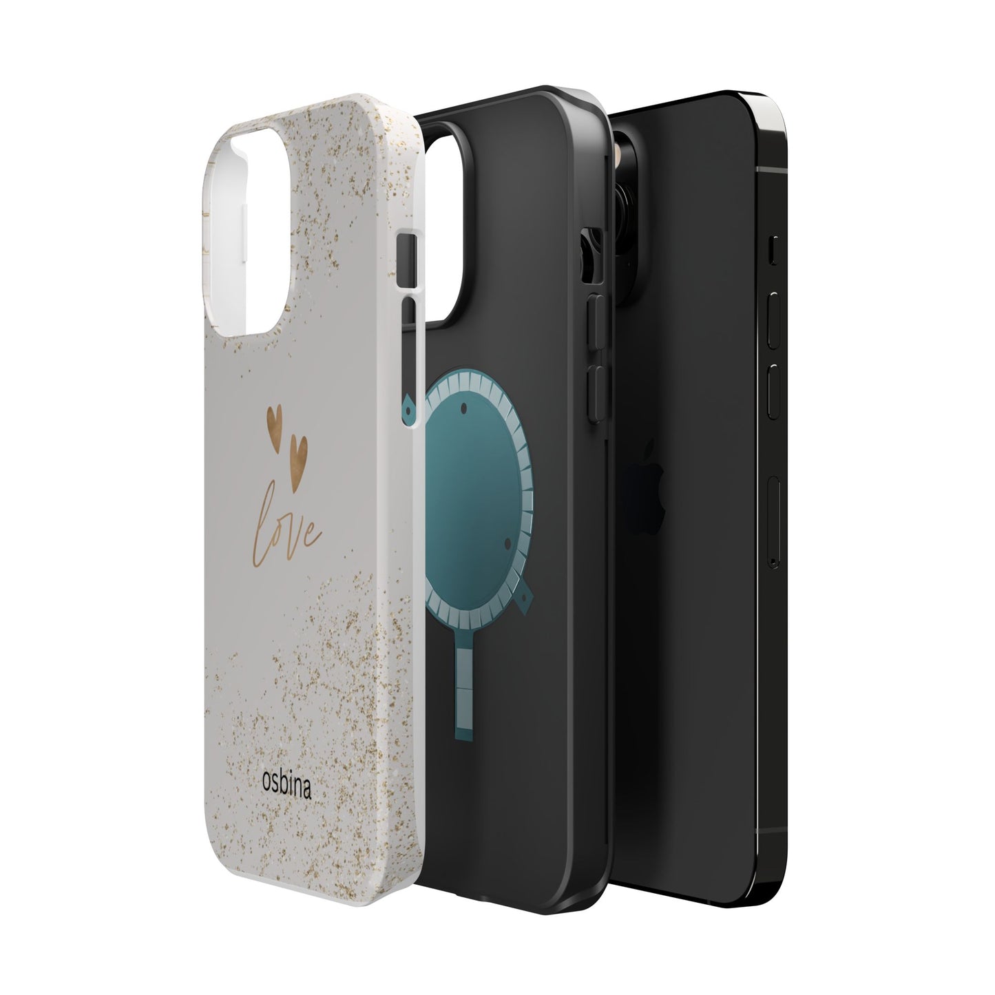 osbina | MagSafe compatible for iPhone | Golden Amour Phone Case | Modern Muse Collection