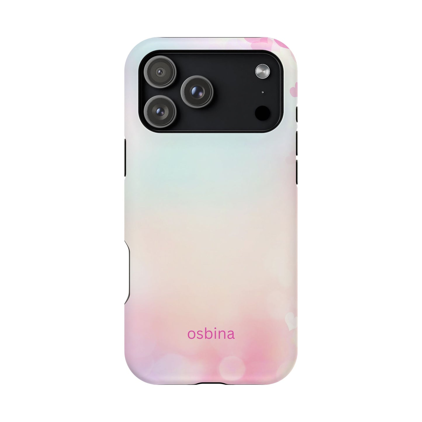 osbina | MagSafe compatible for iPhone | The Cotton Candy Hearts Case | YAYOU Collection Supporting Shine Like Sable